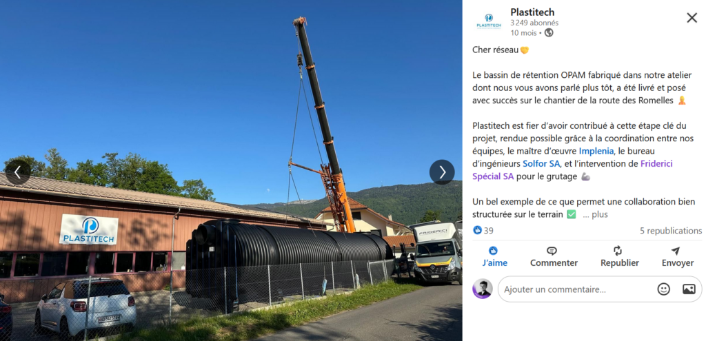 Gestion LinkedIn Plastitech - industrie plastique suisse