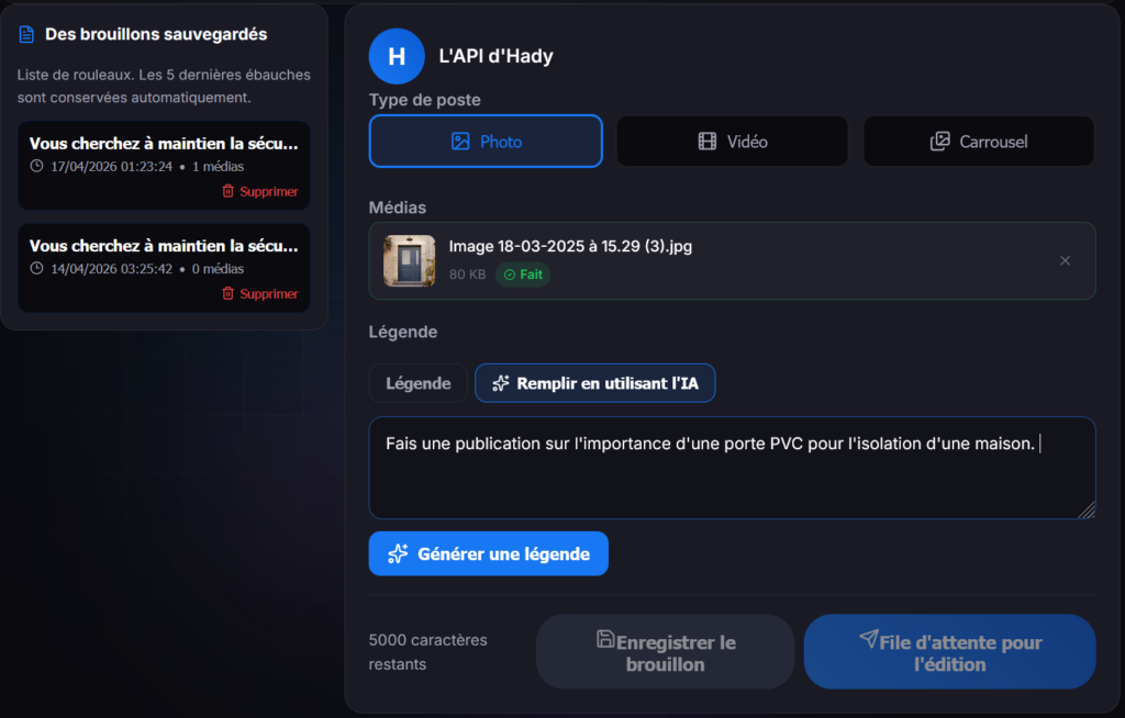 Notre IA de rédaction de texte pour les réseaux sociaux