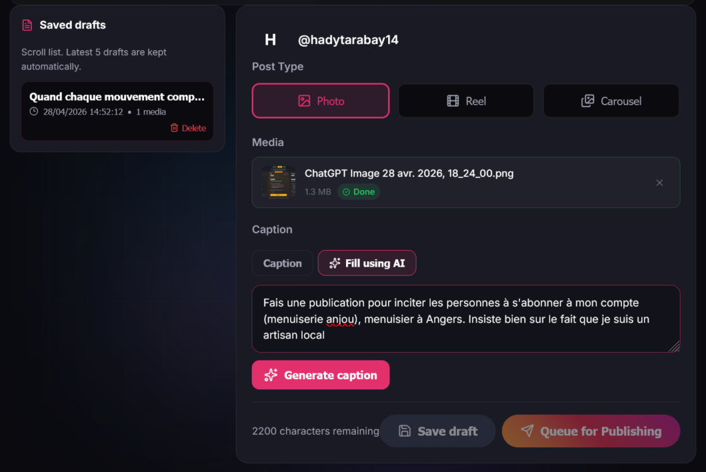 Générez votre contenu sur les réseaux sociaux via notre intelligence artificielle
