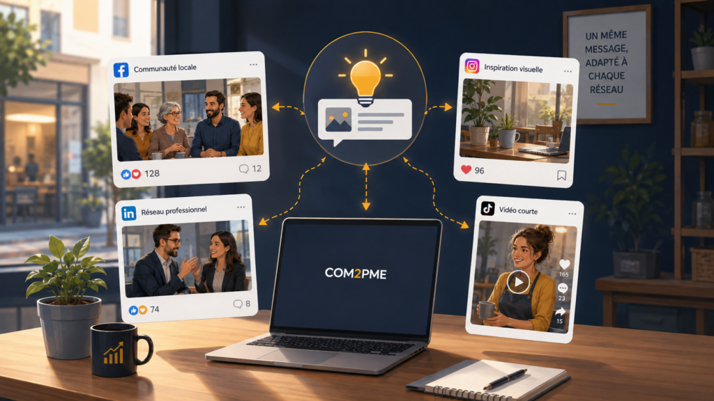 La communication digitale, c'est tout en même temps : Instagram, Facebook, TikTok, LinkedIn et parfois même Youtube ou X